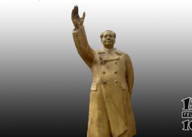 廣場(chǎng)揮手毛主席偉人銅雕 毛主席雕塑主席草坪門(mén)口模型