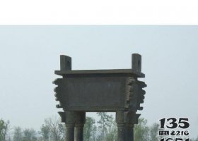 方形銅鼎園林景觀雕塑 