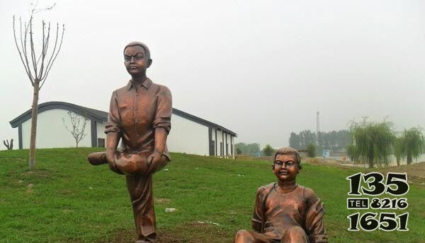公園兒童嬉戲人物銅雕 兒童雕塑公園特色兵馬俑沙子圖片