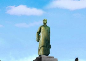 校園朱自清近代名人銅雕 名人雕塑銅雕音樂名言大學