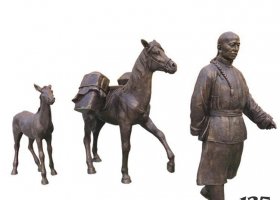 古代商人銅雕  