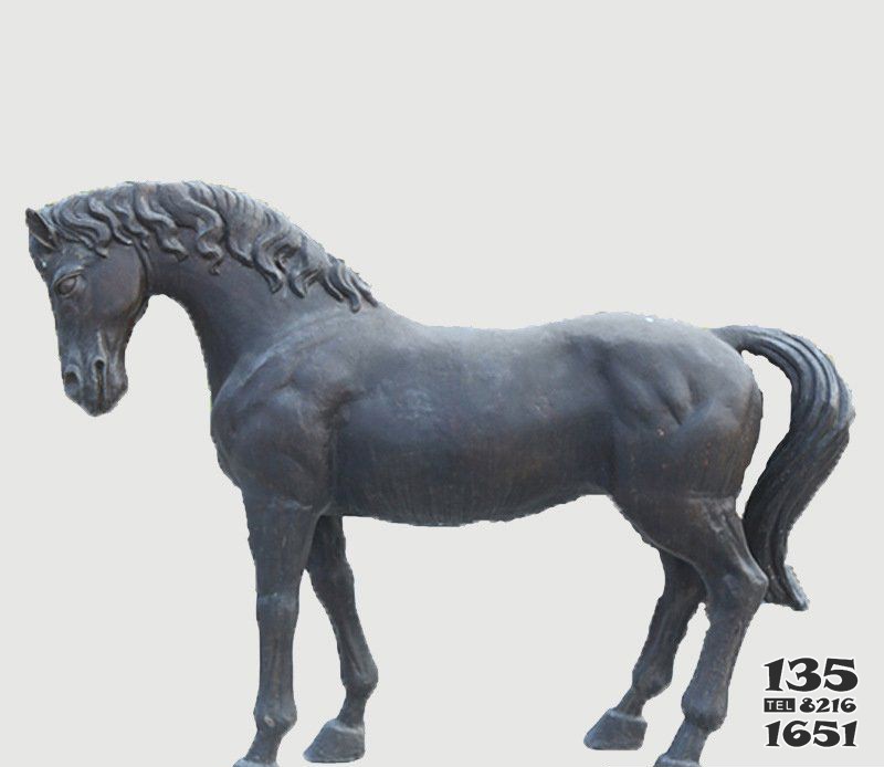 銅雕公園動物馬雕塑 圖片