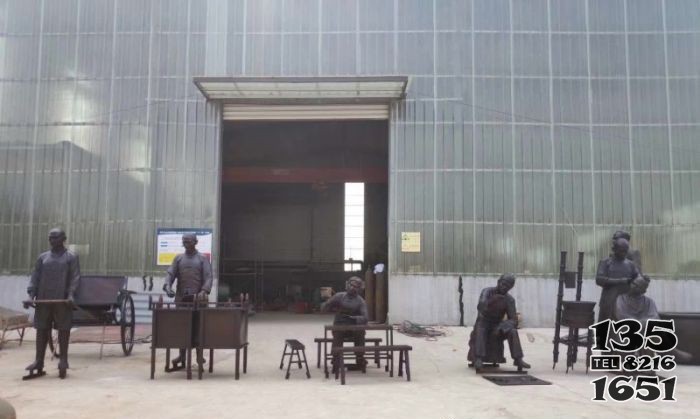 街邊擺攤?cè)宋镢~雕 圖片