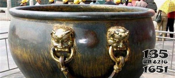 水缸寺廟景觀銅雕 水缸雕塑大水效果圖蚊蟲農(nóng)村圖片