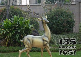 別墅庭院銅鹿雕塑  