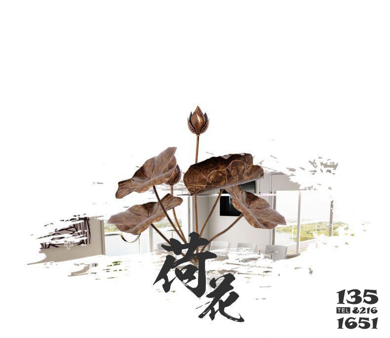 鍛銅荷花雕塑 荷花雕塑傳統(tǒng)圖例小型高度圖片