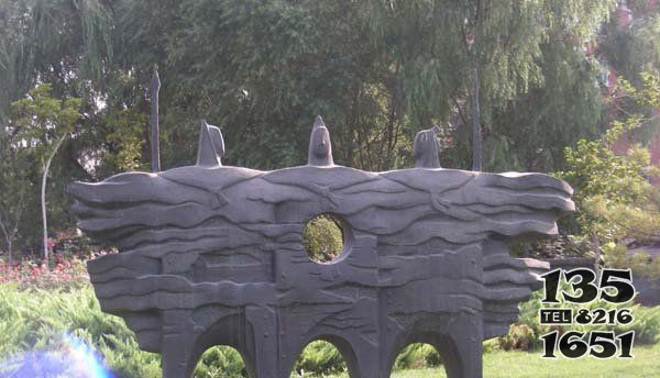 公園抽象戰(zhàn)士人物銅雕 圖片