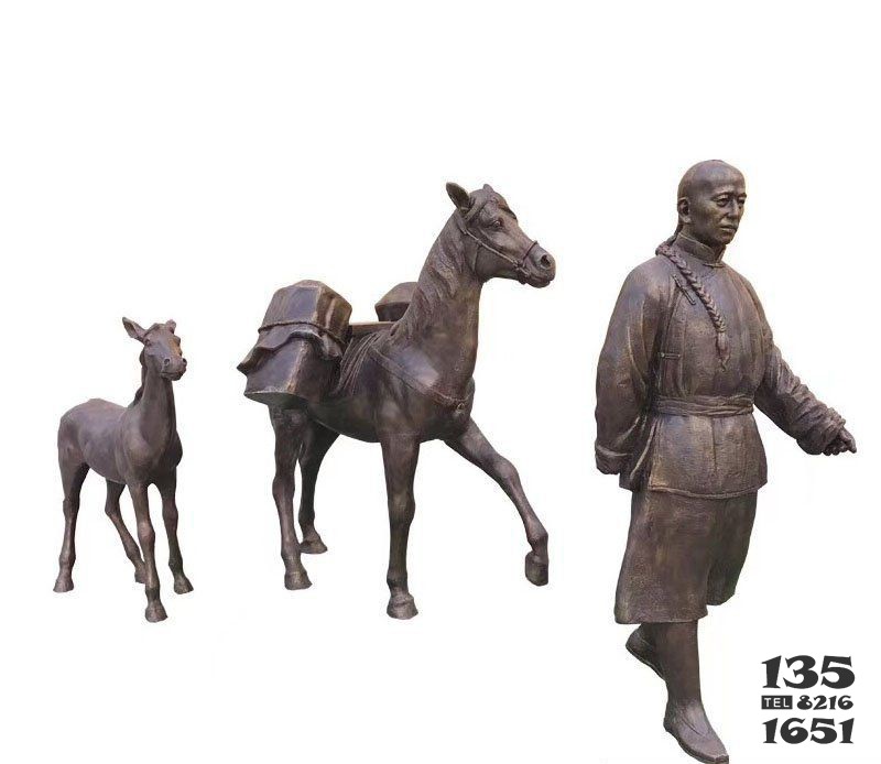 茶馬古道人物銅雕 圖片