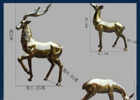 公園銅雕貼金小鹿動(dòng)物雕塑 小鹿雕塑園林學(xué)校尺寸綠色