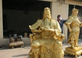 關(guān)帝武財(cái)神銅雕 關(guān)帝雕塑慘案門口門前猴子