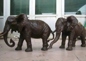 公園大象招財動物銅雕 
