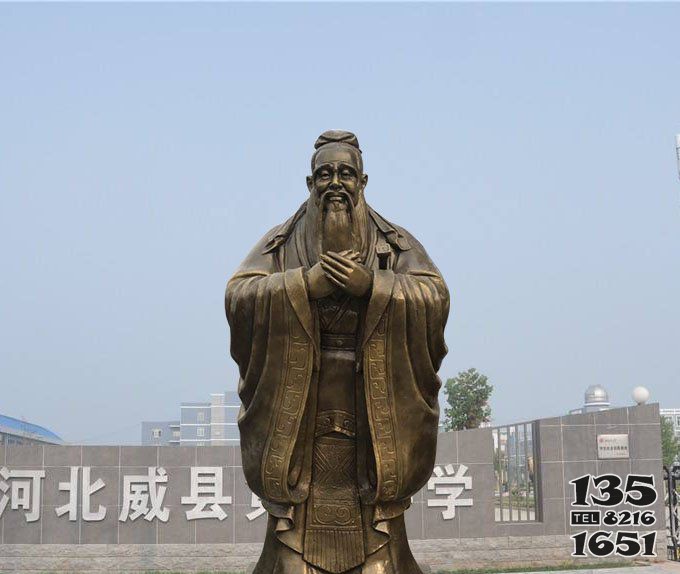 校園鑄銅孔子行教像 孔子雕塑人物對照表花洲刻之鄉(xiāng)圖片