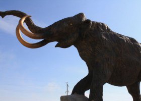 公園長毛象動物銅雕 