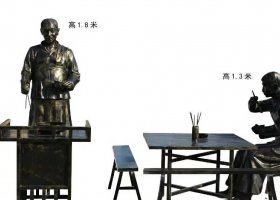 街頭民俗賣(mài)飯人物銅雕 