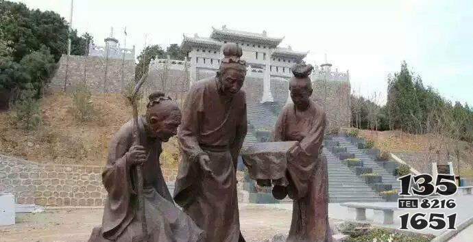 公園古代人物銅雕 圖片