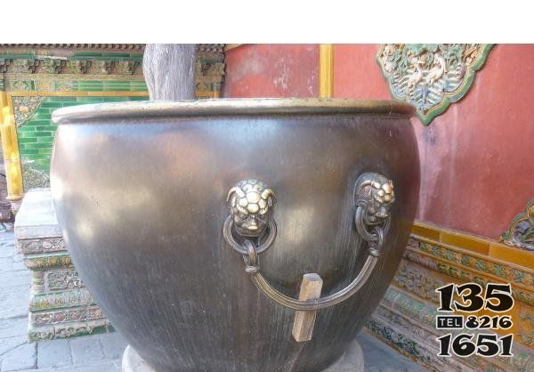 銅雕寺廟水缸雕塑 水缸雕塑大全寓意方形教程圖片