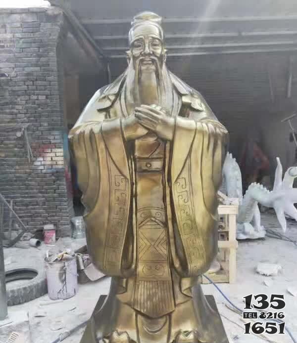 校園先師孔子銅雕 孔子雕塑銅雕三葉蟲大面積錢一顆圖片