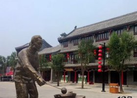 炒菜民俗人物銅雕 