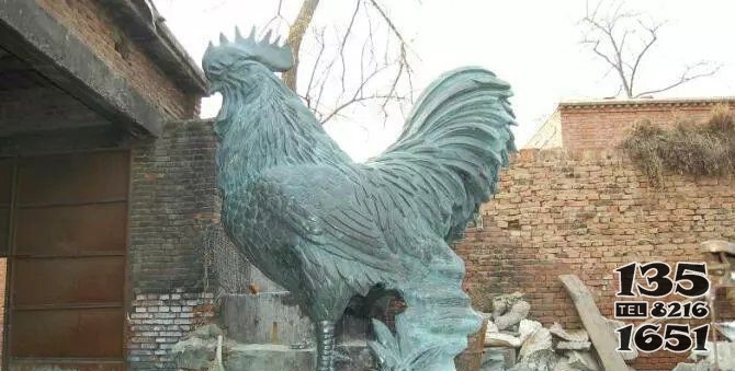 鑄銅大公雞青銅動物雕塑 公雞雕塑公園圖紙白色翠屏圖片