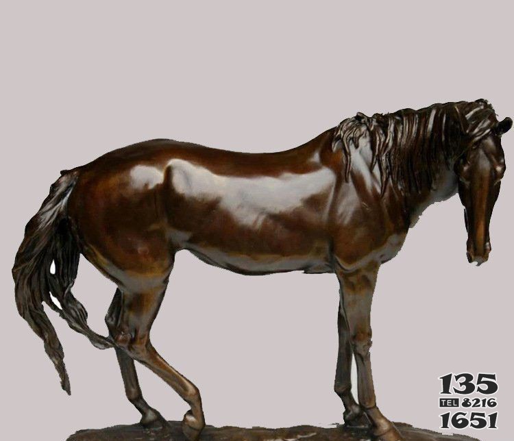 草原動(dòng)物馬銅雕擺件 圖片