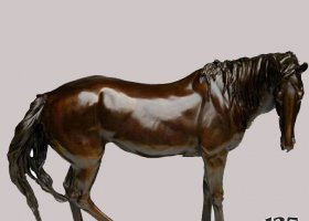 草原動物馬銅雕擺件 