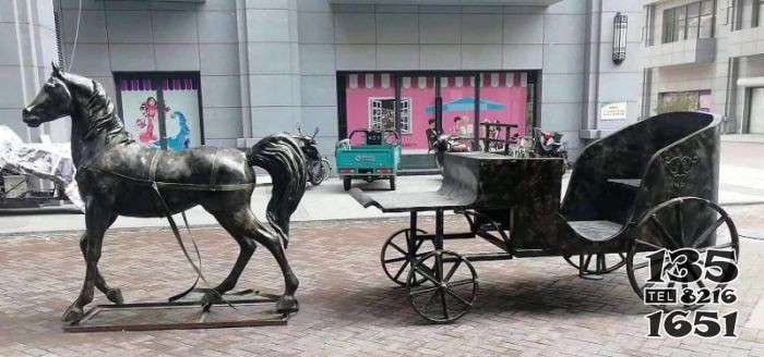 馬車景觀銅雕 馬車雕塑藝術(shù)方法動(dòng)物森林圖片
