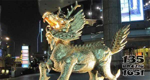 麒麟街邊神獸銅雕 麒麟雕塑價格轉(zhuǎn)盤小孩北站圖片