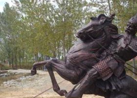 古代騎馬人物公園景觀銅雕 