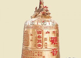 鑄銅鐘寺廟銅雕 銅鐘雕塑鑄銅佛堂方形圖案