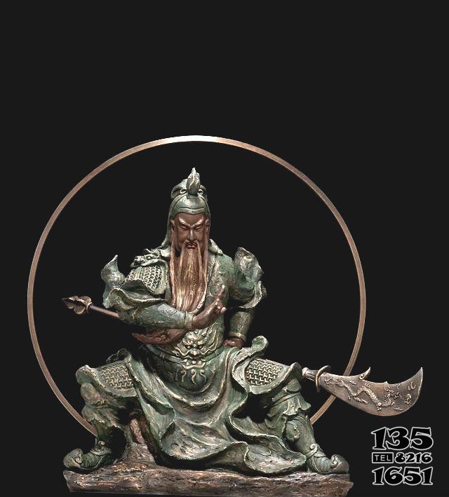 關帝古代人物銅雕 關帝雕塑解州廣場鑄銅銅雕圖片