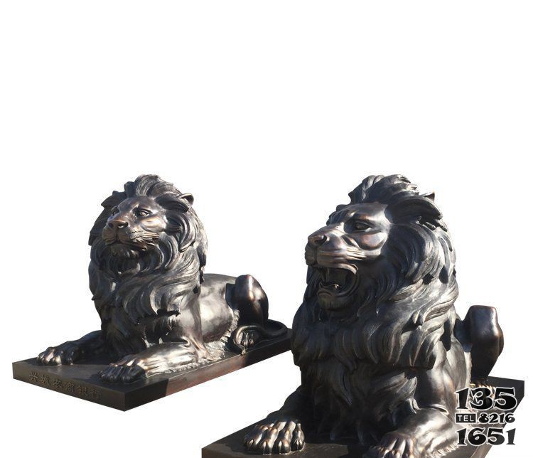 門(mén)口歐式西洋獅子銅雕 圖片