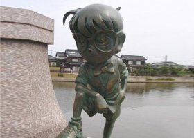 卡通人物柯南銅雕 