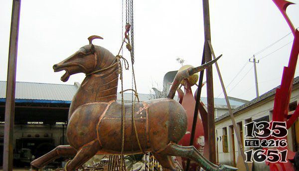 公園仿古馬動物銅雕 圖片