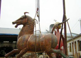 公園仿古馬動(dòng)物銅雕 