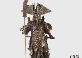 威武持刀關(guān)公銅雕 關(guān)公雕塑公園字體義園大刀