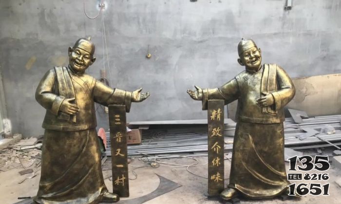 賣(mài)小吃迎賓人物銅雕 小吃雕塑民俗迎賓銅雕幼兒園圖片