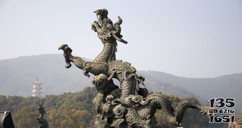 青銅神龍出水銅雕 圖片