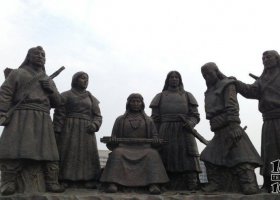 廣場(chǎng)海納百川古代人物景觀銅雕 