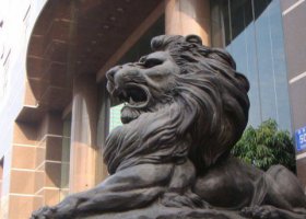 西洋趴獅企業(yè)門口銅獅子銅雕 