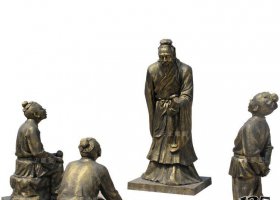 校園孔子講學(xué)銅雕塑 孔子雕塑校園量詞十哲偉人