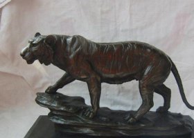 公園老虎動(dòng)物銅雕 老虎雕塑教程白色少年團(tuán)海天