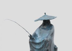 姜太公釣魚古代名人銅雕 