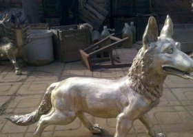 公園鑄銅小狗動物銅雕 小狗雕塑銅雕抽象太陽庭院