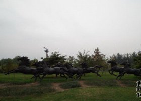 奔跑的馬群公園動物銅雕 馬群雕塑銅雕大型黃銅景觀