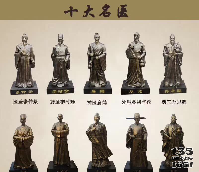 十醫(yī)人物銅雕塑 圖片