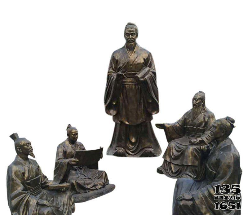 古代名人荀子講學(xué)銅雕 荀子雕塑頭像中學(xué)文化朝代圖片