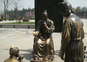 公園古人祝壽人物銅雕 