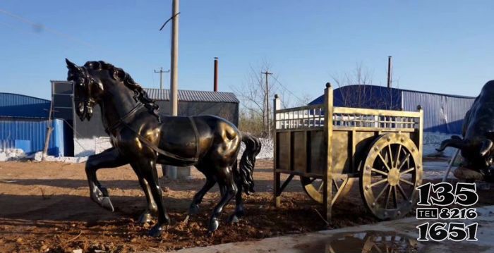 馬車景觀銅雕 馬車雕塑四輪特點音樂展覽品圖片