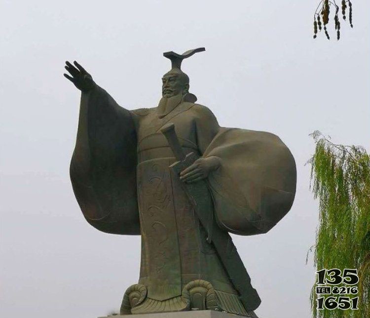 廣場漢武帝劉徹銅雕 劉徹雕塑漢武帝頭像巨型沙漠圖片