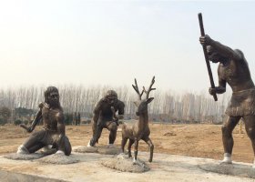 公園野人打獵景觀銅雕 景觀雕塑價(jià)格浮雕文化基地
